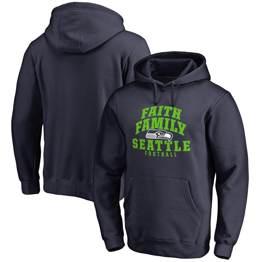 Seattle Seahawks NFL Pro Line Faith Family Pullover Hoodie - Navy