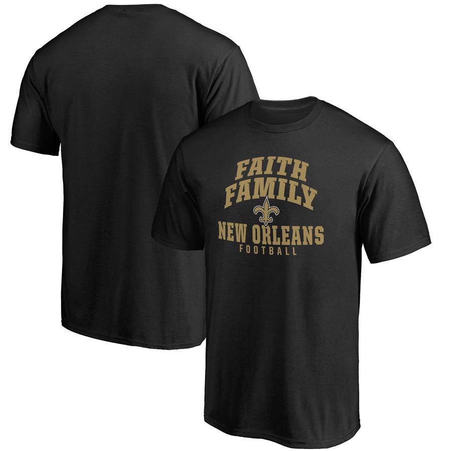 New Orleans Saints NFL Pro Line Faith Family T-Shirt - Black