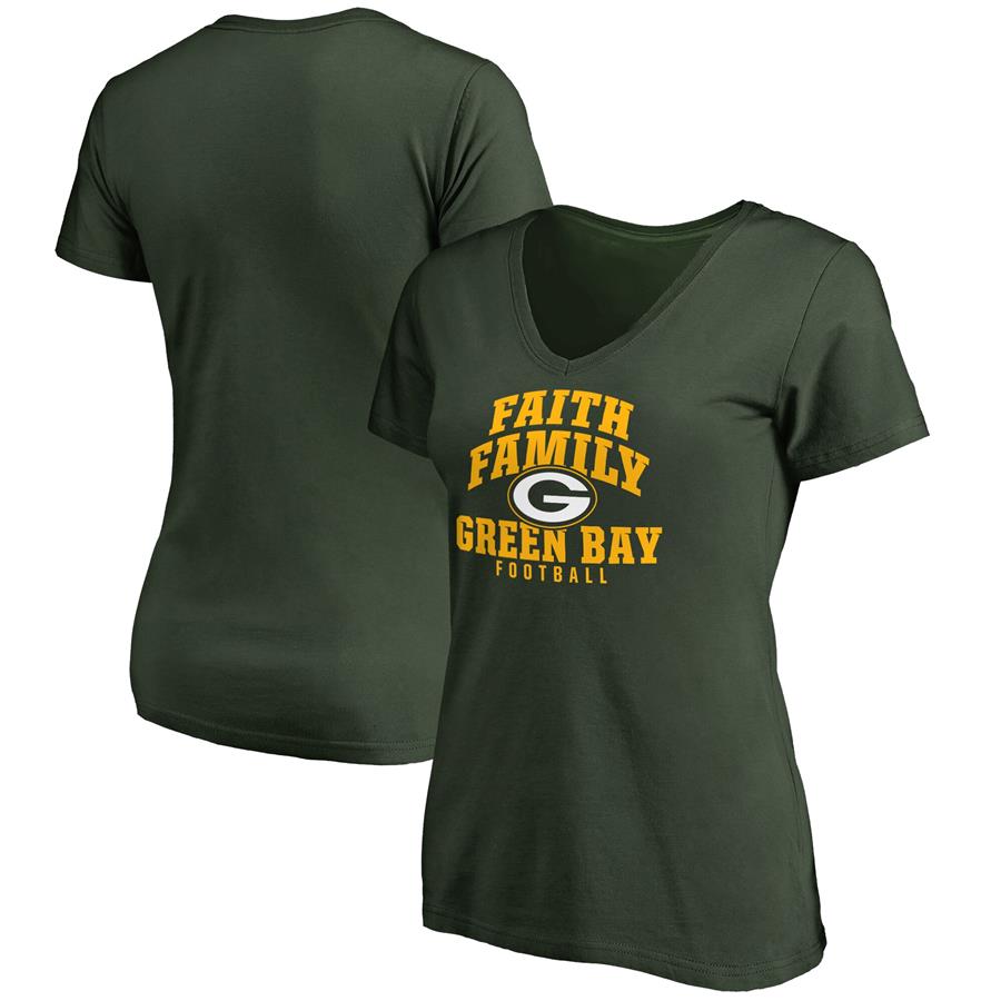 Green Bay Packers NFL Pro Line Women's Faith Family T-Shirt - Green