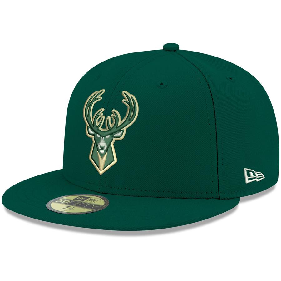 Milwaukee Bucks New Era Official Team Color 59FIFTY Fitted Hat - Green