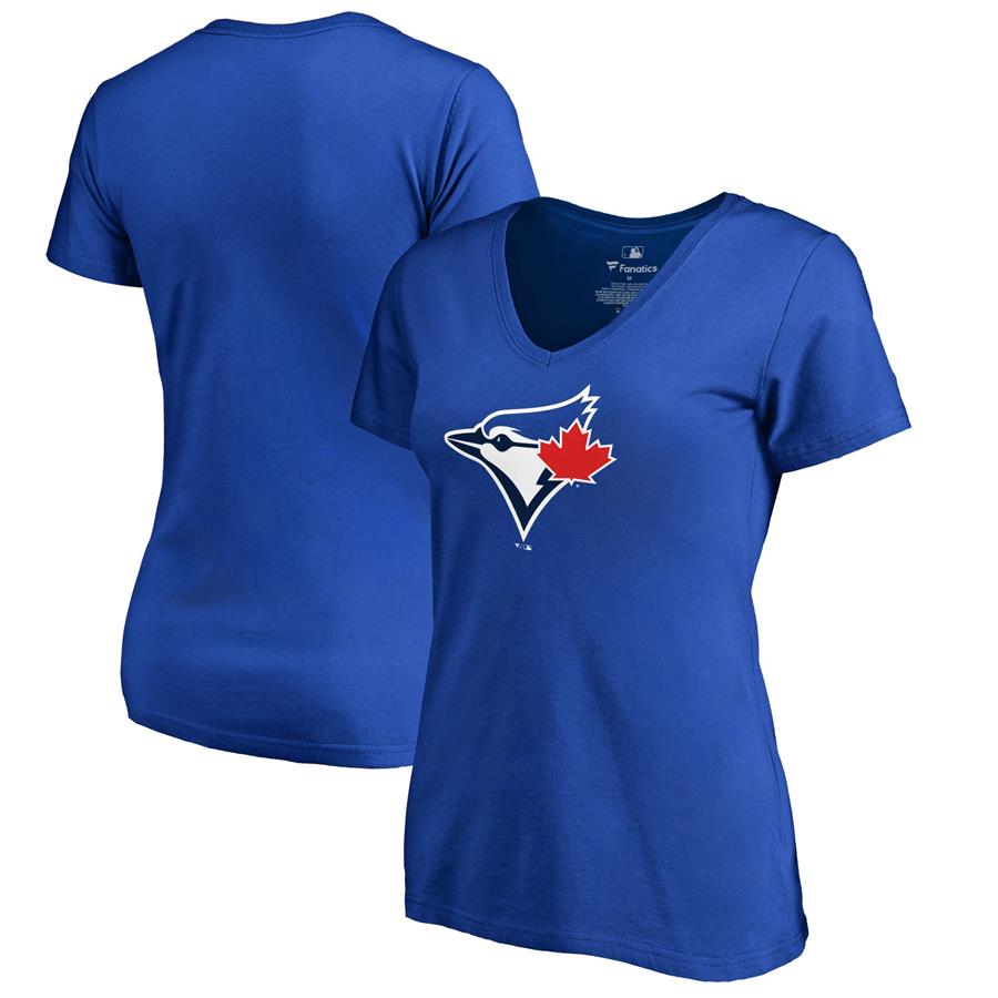 Toronto Blue Jays Women's Primary Logo V-Neck T-Shirt - Royal