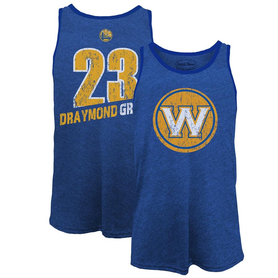 Draymond Green Golden State Warriors Majestic Threads Name & Number Tri-Blend Tank Top - Royal