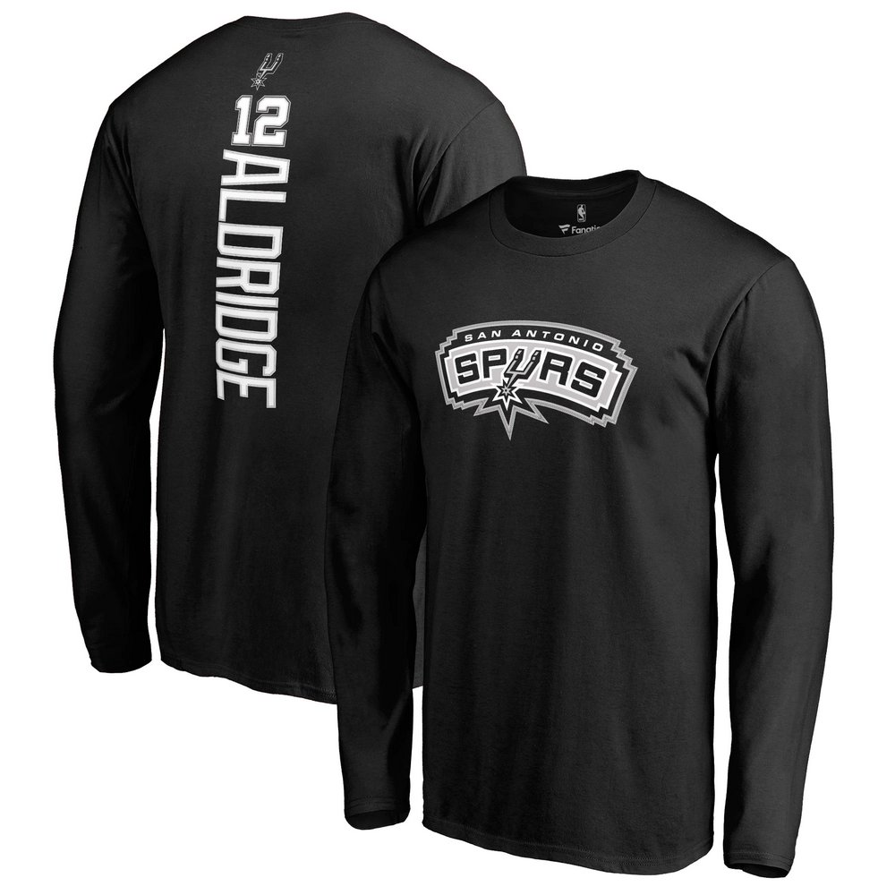 LaMarcus Aldridge San Antonio Spurs Fanatics Branded Backer Name & Number Long Sleeve T-Shirt - Black