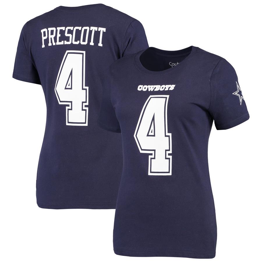Dak Prescott Dallas Cowboys Women's Player Name & Number T-Shirt - Navy