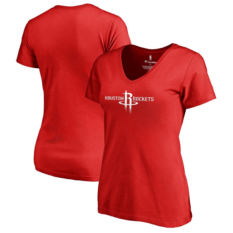 Houston Rockets Fanatics Branded Women's Primary Logo V-Neck T-Shirt - Red