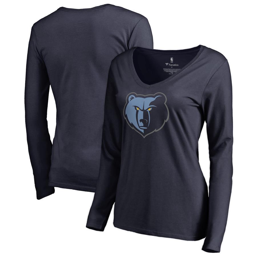 Женский лонгслив с V-вырезом Memphis Grizzlies Fanatics Branded Primary Logo (тёмно-синий)