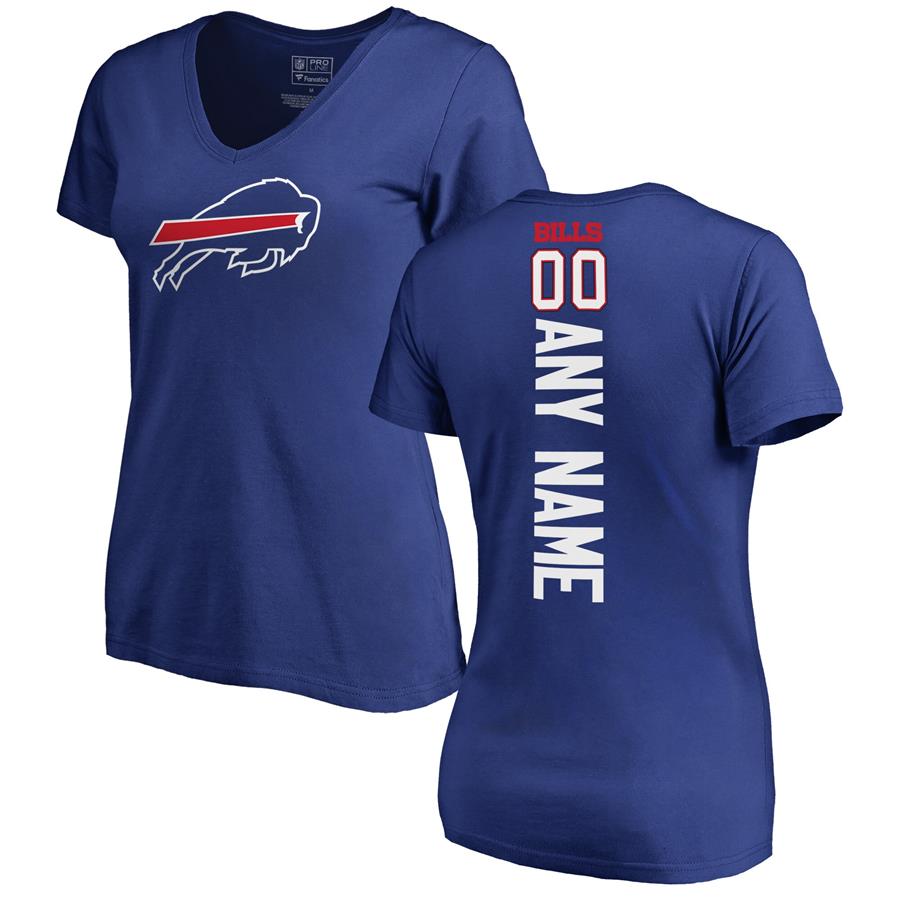 Buffalo Bills NFL Pro Line by Fanatics Branded Women's Personalized Playmaker V-Neck T-Shirt - Royal