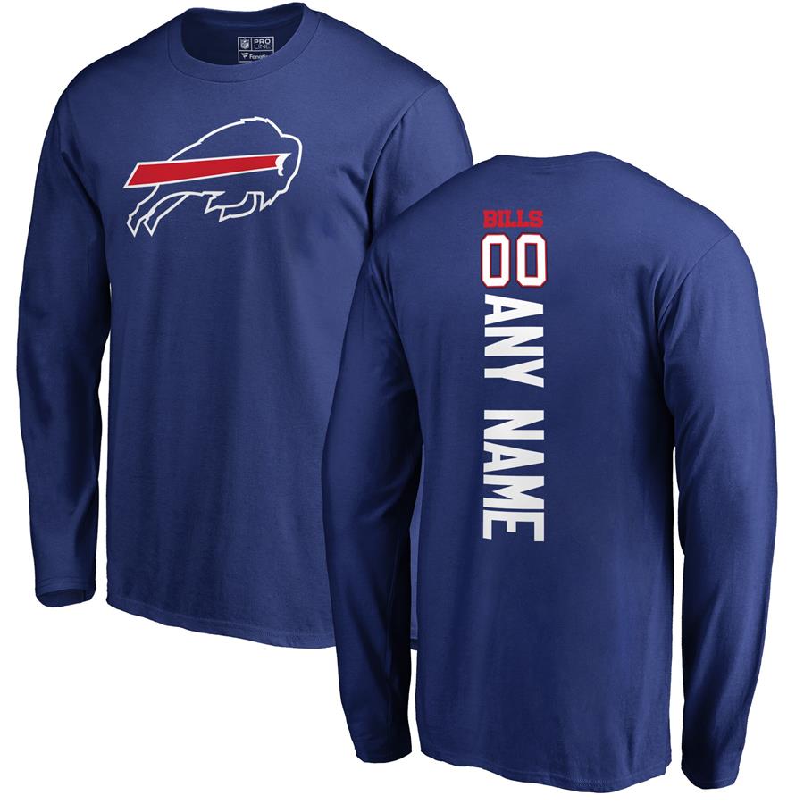 Buffalo Bills NFL Pro Line by Fanatics Branded Personalized Playmaker Long Sleeve T-Shirt - Royal
