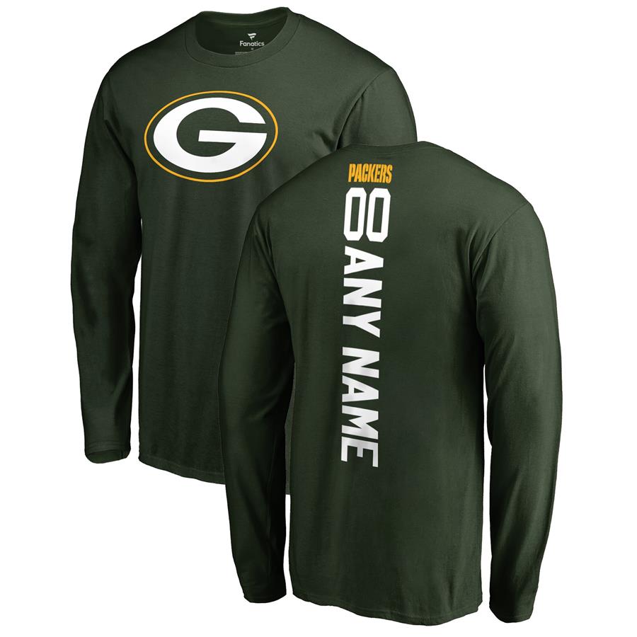 Green Bay Packers NFL Pro Line by Fanatics Branded Personalized Playmaker Long Sleeve T-Shirt - Green
