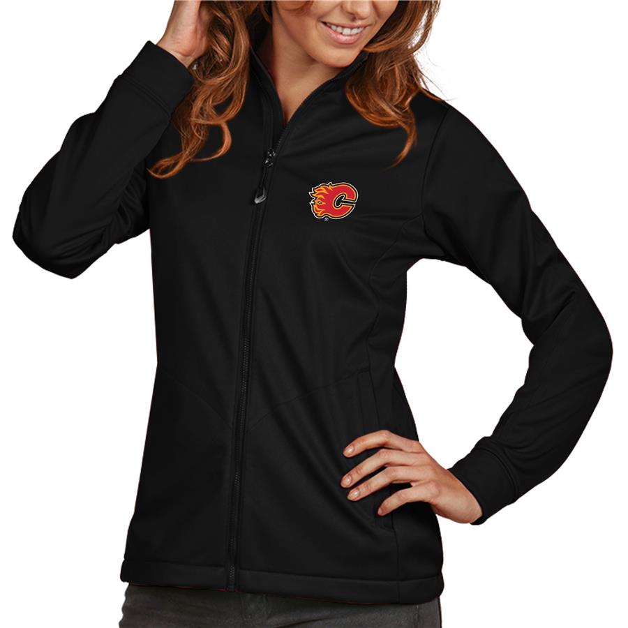 Calgary Flames Antigua Women's Golf Full Zip Jacket - Black