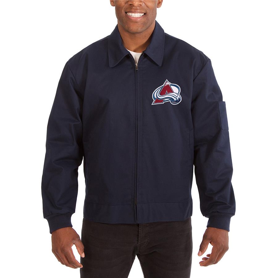 Colorado Avalanche JH Design Cotton Twill Workwear Jacket - Navy