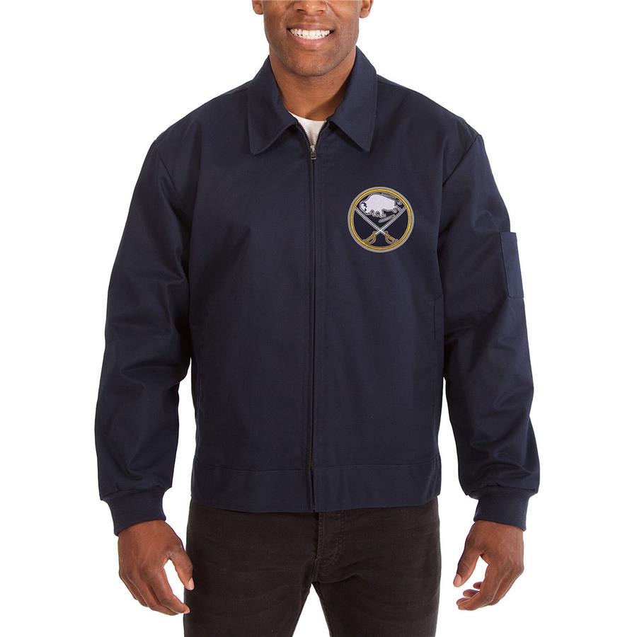 Buffalo Sabres JH Design Cotton Twill Workwear Jacket - Navy