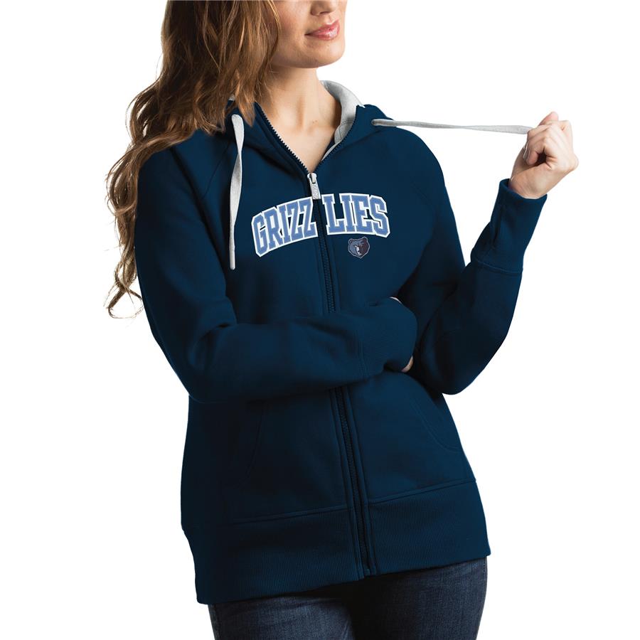 Memphis Grizzlies Antigua Women's Victory Full Zip Hoodie - Navy