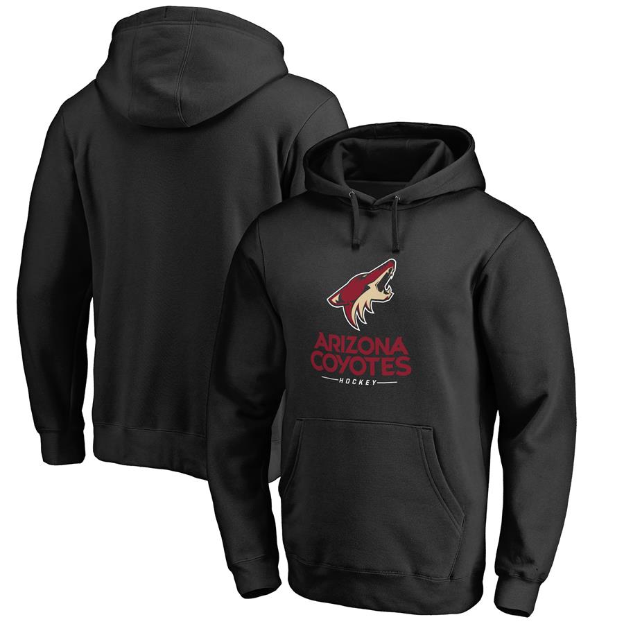 Arizona Coyotes Team Lockup Pullover Hoodie - Black