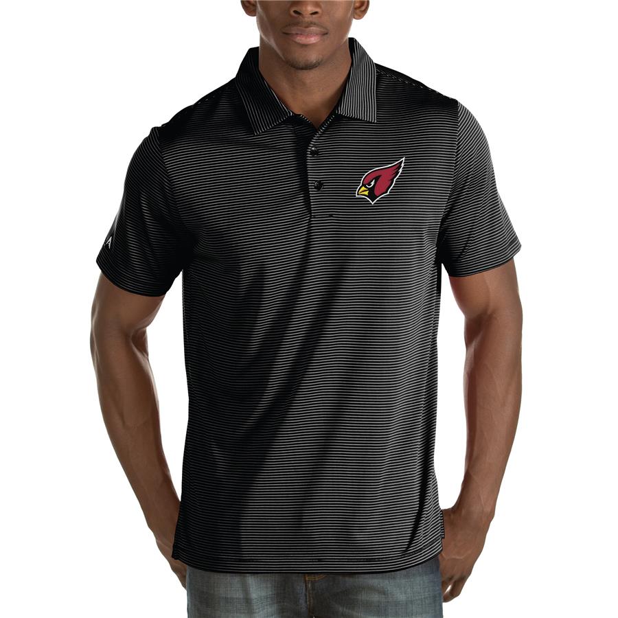 Arizona Cardinals Antigua Quest Stripe Polo - Black