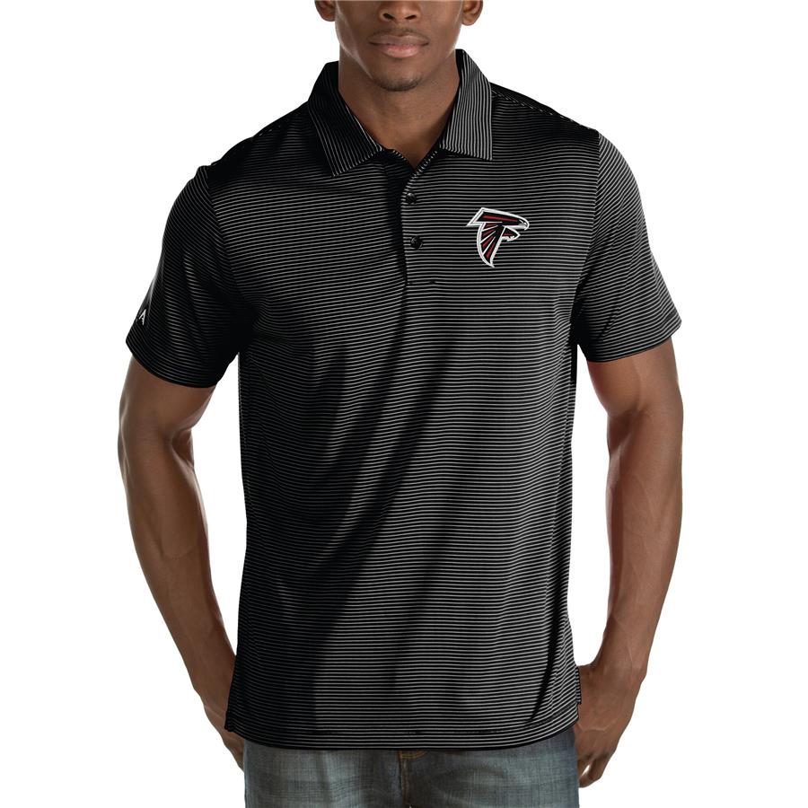 Atlanta Falcons Antigua Quest Stripe Polo - Black