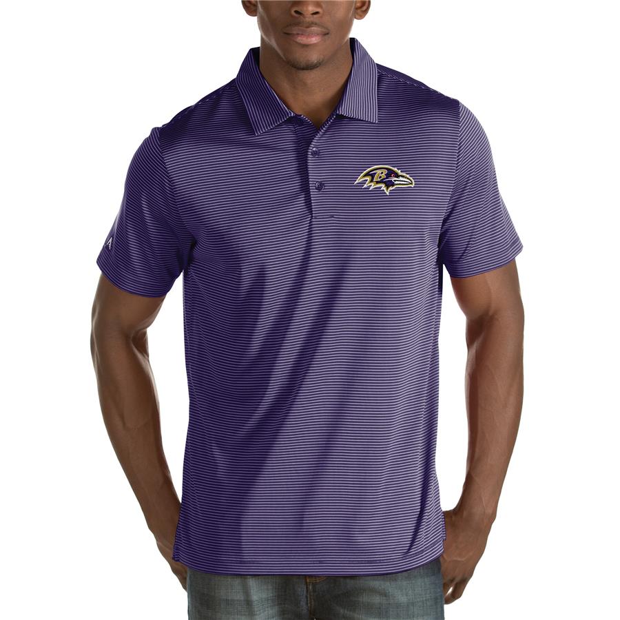 Baltimore Ravens Antigua Quest Stripe Polo - Purple