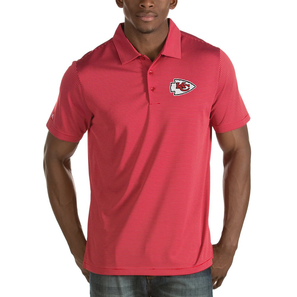 Kansas City Chiefs Antigua Quest Stripe Polo - Red