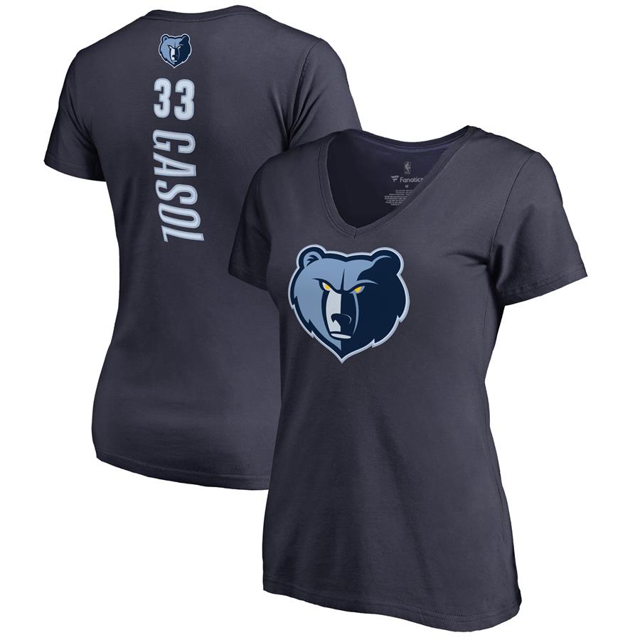 Marc Gasol Memphis Grizzlies Women's Backer V-Neck T-Shirt - Navy