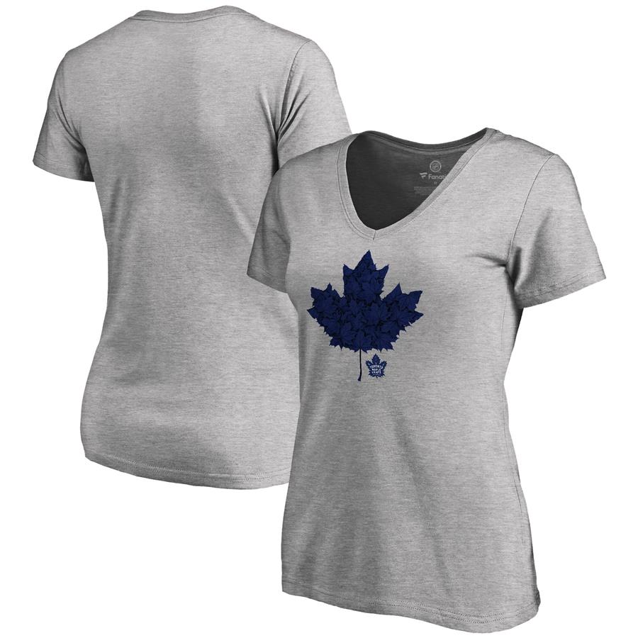 Toronto Maple Leafs Women's Hometown Collection Leafs V-Neck T-Shirt - ash