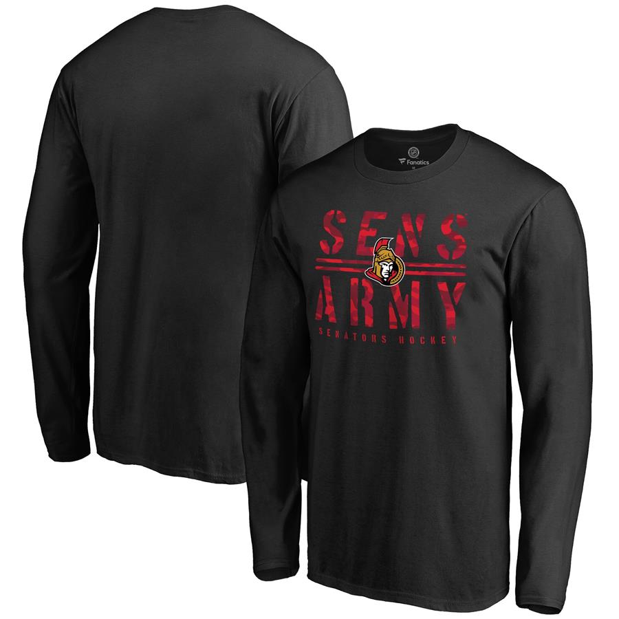 Ottawa Senators Hometown Collection Sens Army Long Sleeve T-Shirt - Black