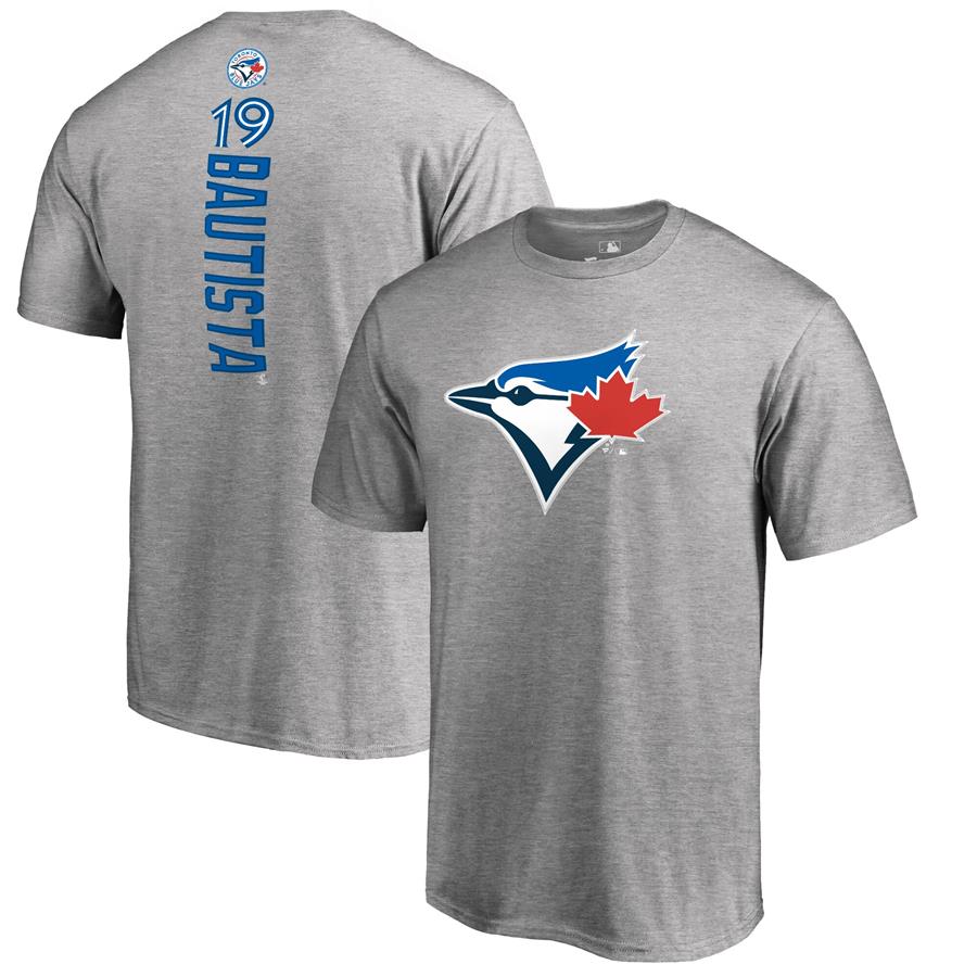 Jose Bautista Toronto Blue Jays Backer Name & Number T-Shirt - Heather Gray