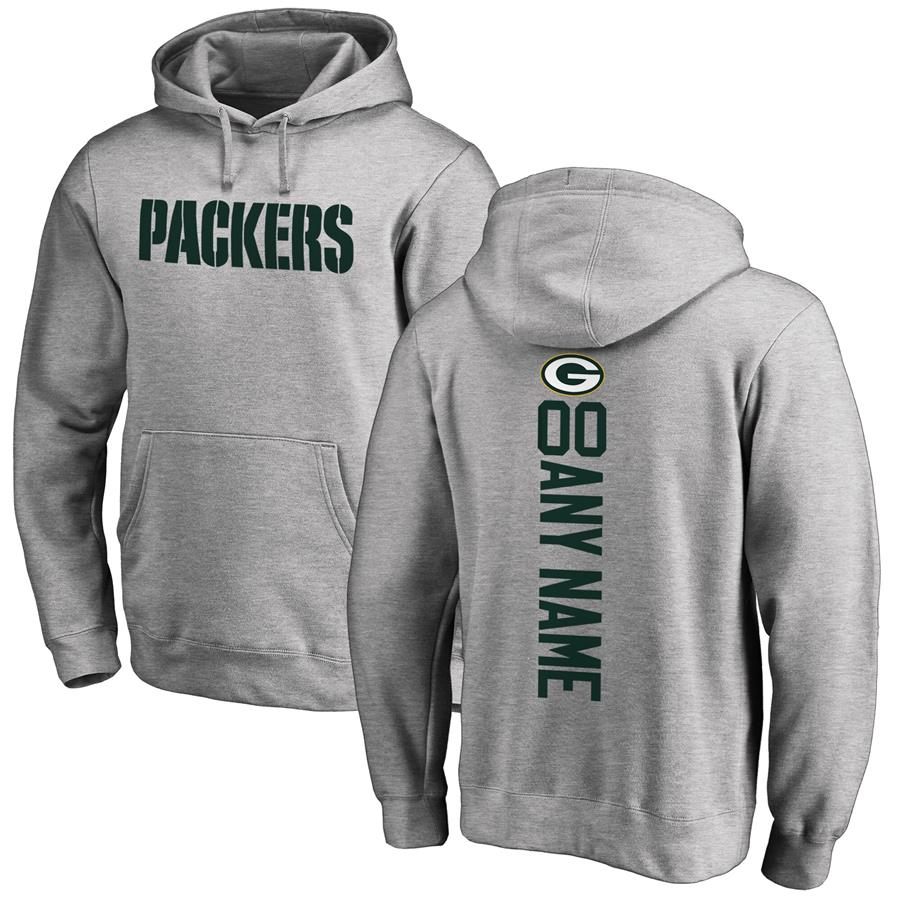 Green Bay Packers NFL Pro Line by Fanatics Branded Personalized Playmaker Pullover Hoodie - Heather Gray