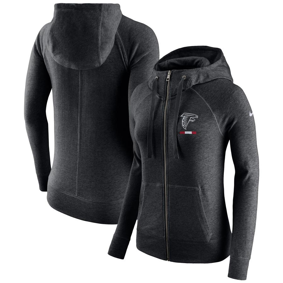 Atlanta Falcons Nike Women's Gym Vintage Full-Zip Hoodie - Black