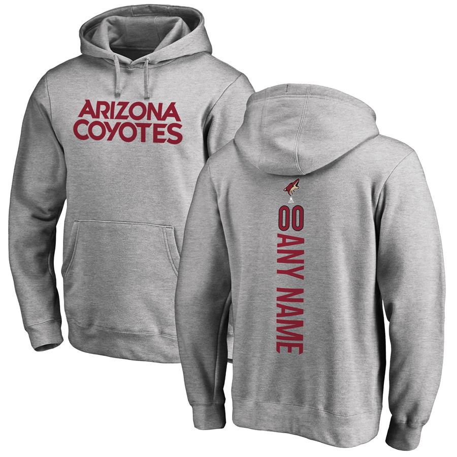 Arizona Coyotes Fanatics Branded Personalized Playmaker Pullover Hoodie - Heather Gray