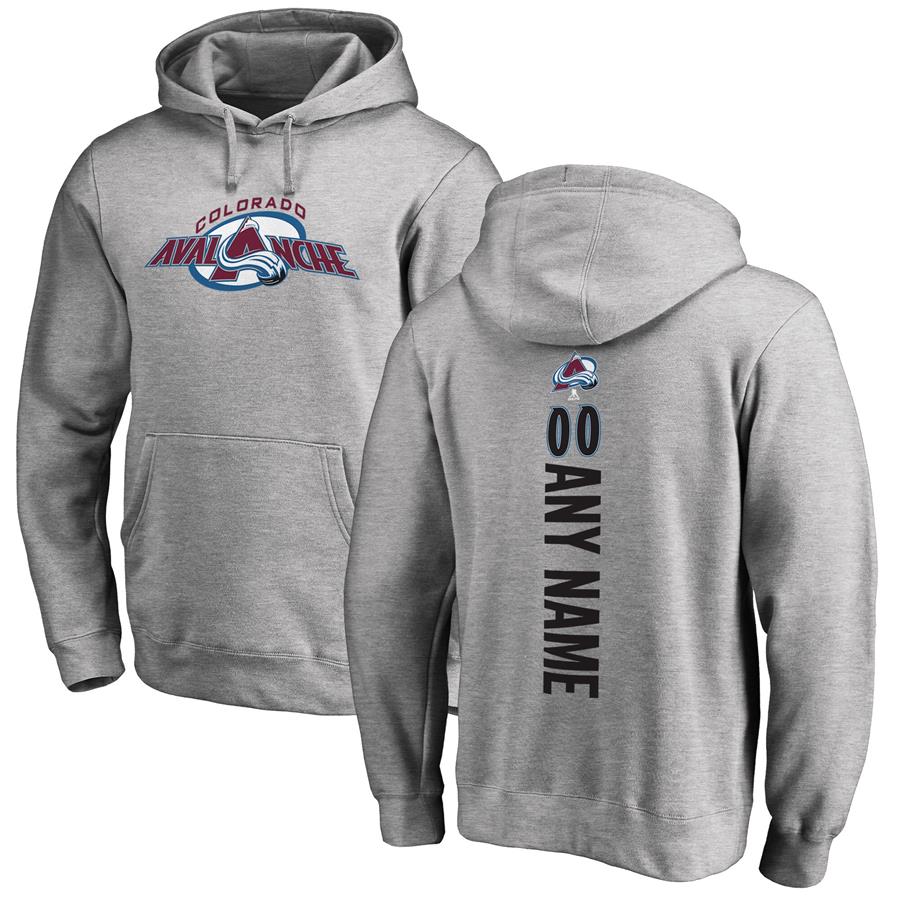 Colorado Avalanche Fanatics Branded Personalized Playmaker Pullover Hoodie - Heather Gray