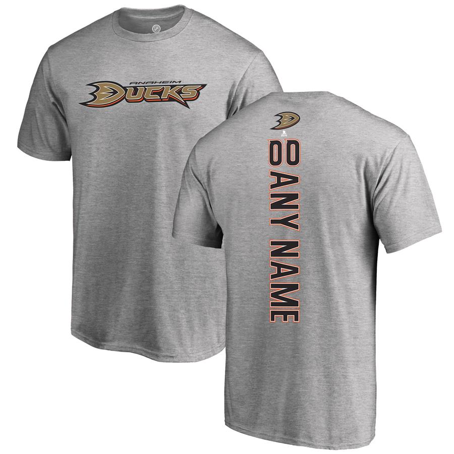 Anaheim Ducks Fanatics Branded Personalized Playmaker T-Shirt - Heather Gray