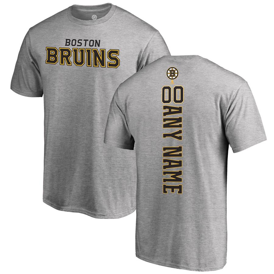 Boston Bruins Fanatics Branded Personalized Playmaker T-Shirt - Heather Gray
