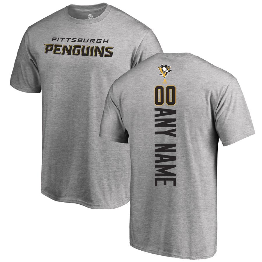 Pittsburgh Penguins Fanatics Branded Personalized Playmaker T-Shirt - Heather Gray