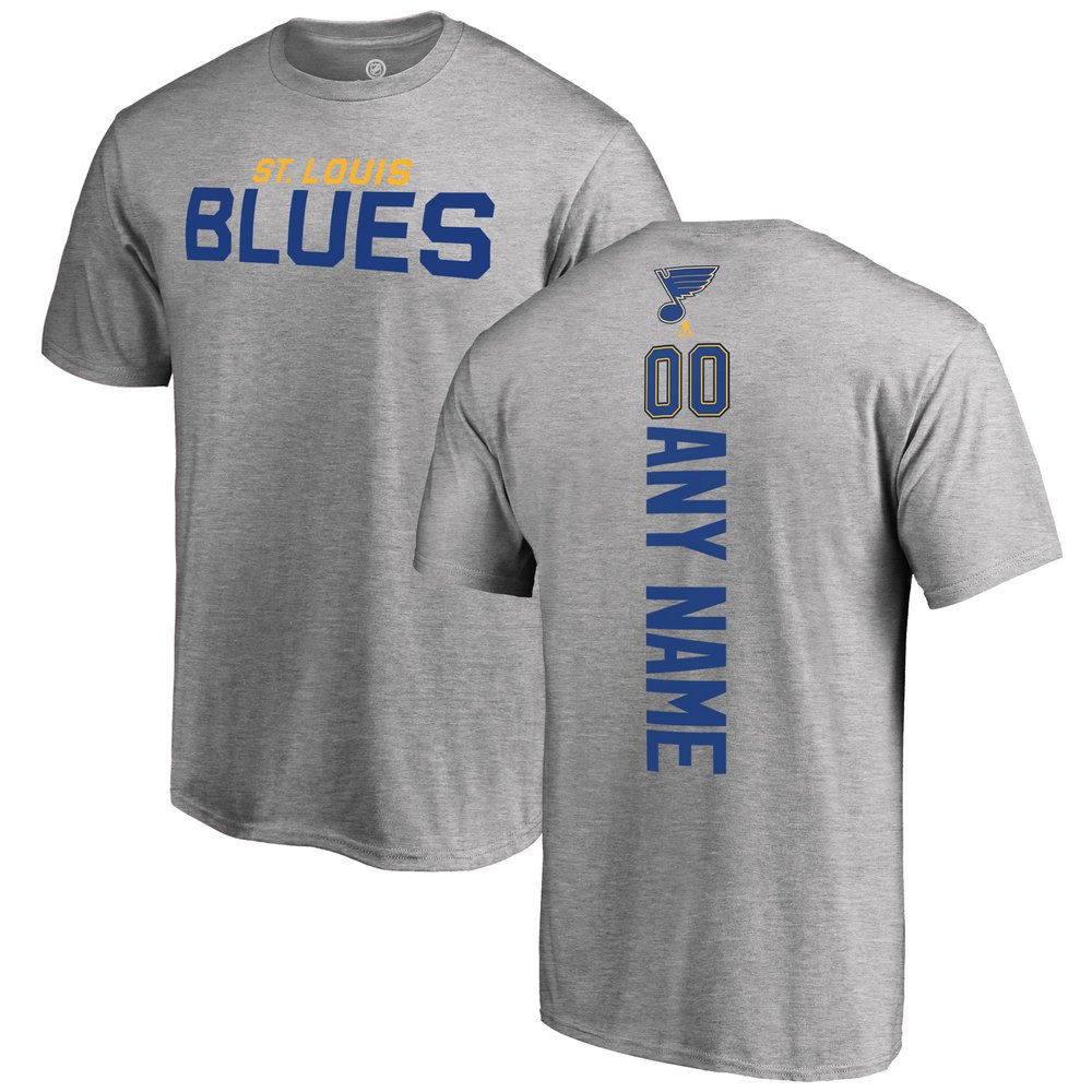 St. Louis Blues Fanatics Branded Personalized Playmaker T-Shirt - Heather Gray