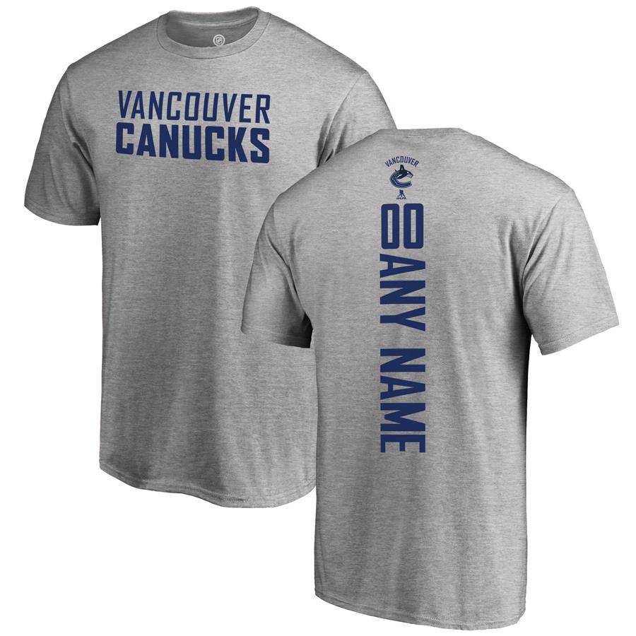Vancouver Canucks Fanatics Branded Personalized Playmaker T-Shirt - Heather Gray