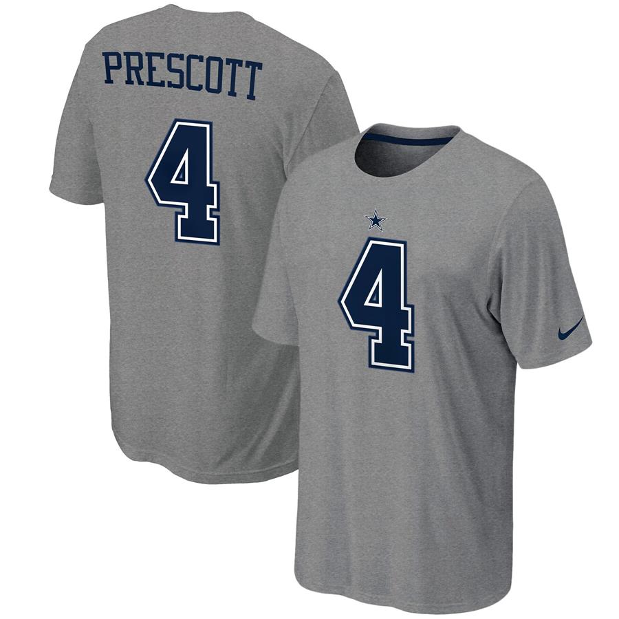 Dak Prescott Dallas Cowboys Nike Player Pride Name & Number T-Shirt - Heathered Gray