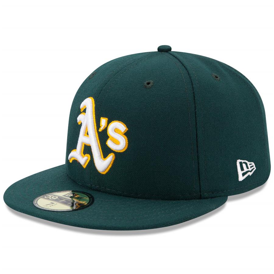 Кепка Oakland Athletics New Era Road Authentic Collection On Field 59FIFTY Performance Fitted (зелёный)