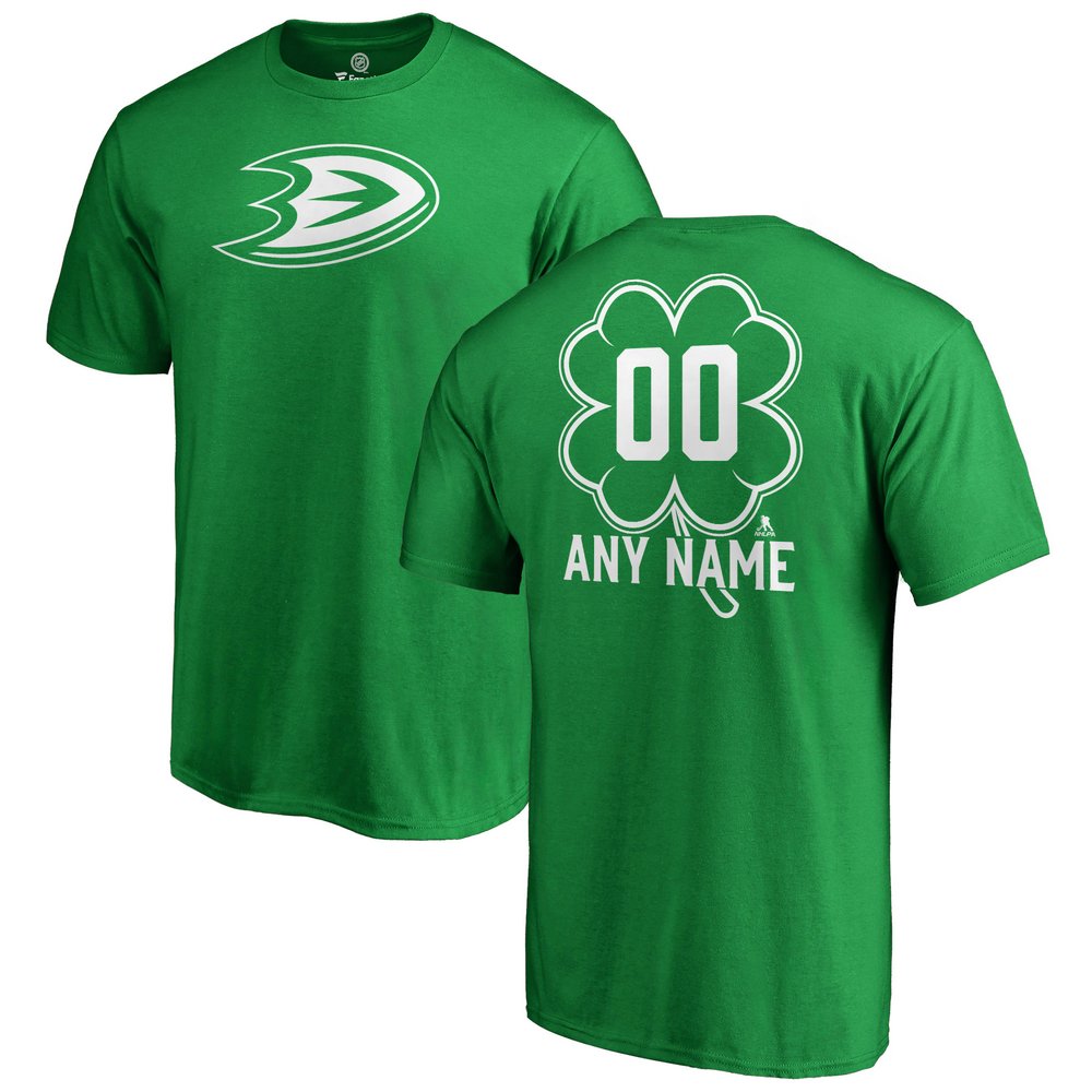 Anaheim Ducks Fanatics Branded Personalized Dubliner T-Shirt - Kelly Green