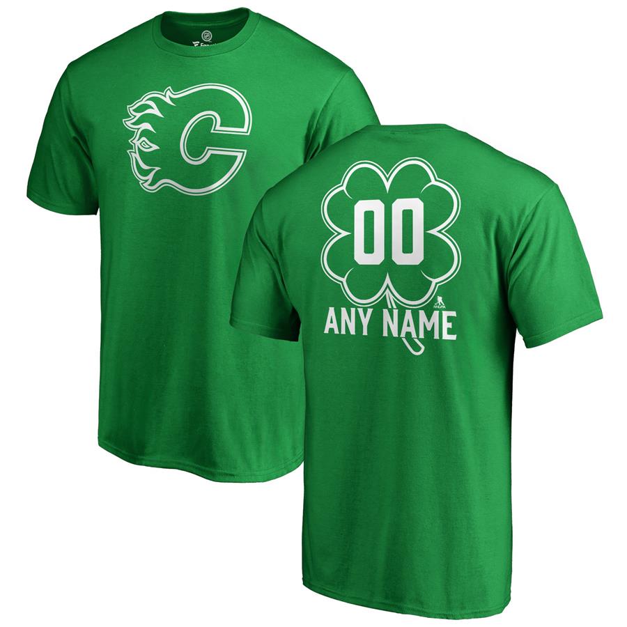 Calgary Flames Fanatics Branded Personalized Dubliner T-Shirt - Kelly Green