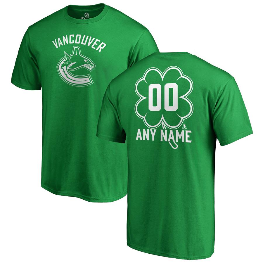 Vancouver Canucks Fanatics Branded Personalized Dubliner T-Shirt - Kelly Green
