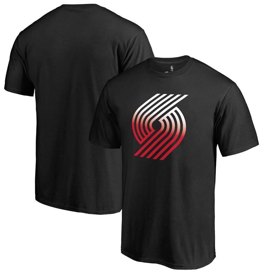 Portland Trail Blazers Fanatics Branded Gradient Logo T-Shirt - Black