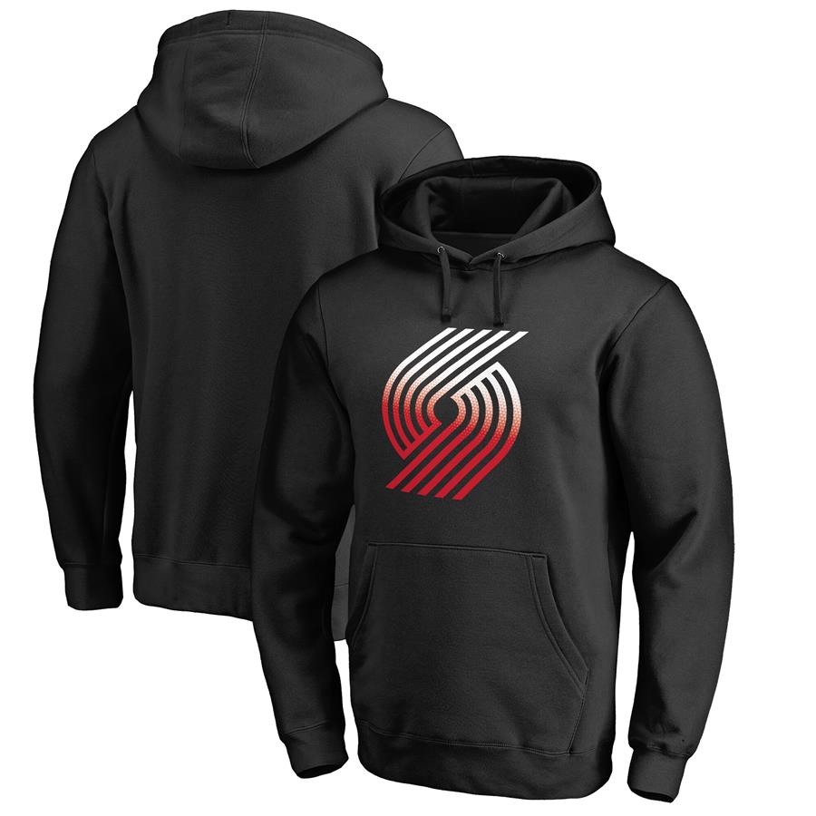 Portland Trail Blazers Fanatics Branded Gradient Logo Pullover Hoodie - Black