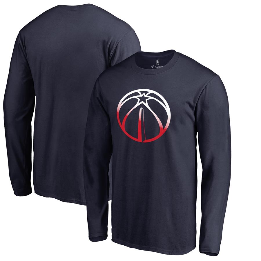 Washington Wizards Fanatics Branded Gradient Logo Long Sleeve T-Shirt - Navy