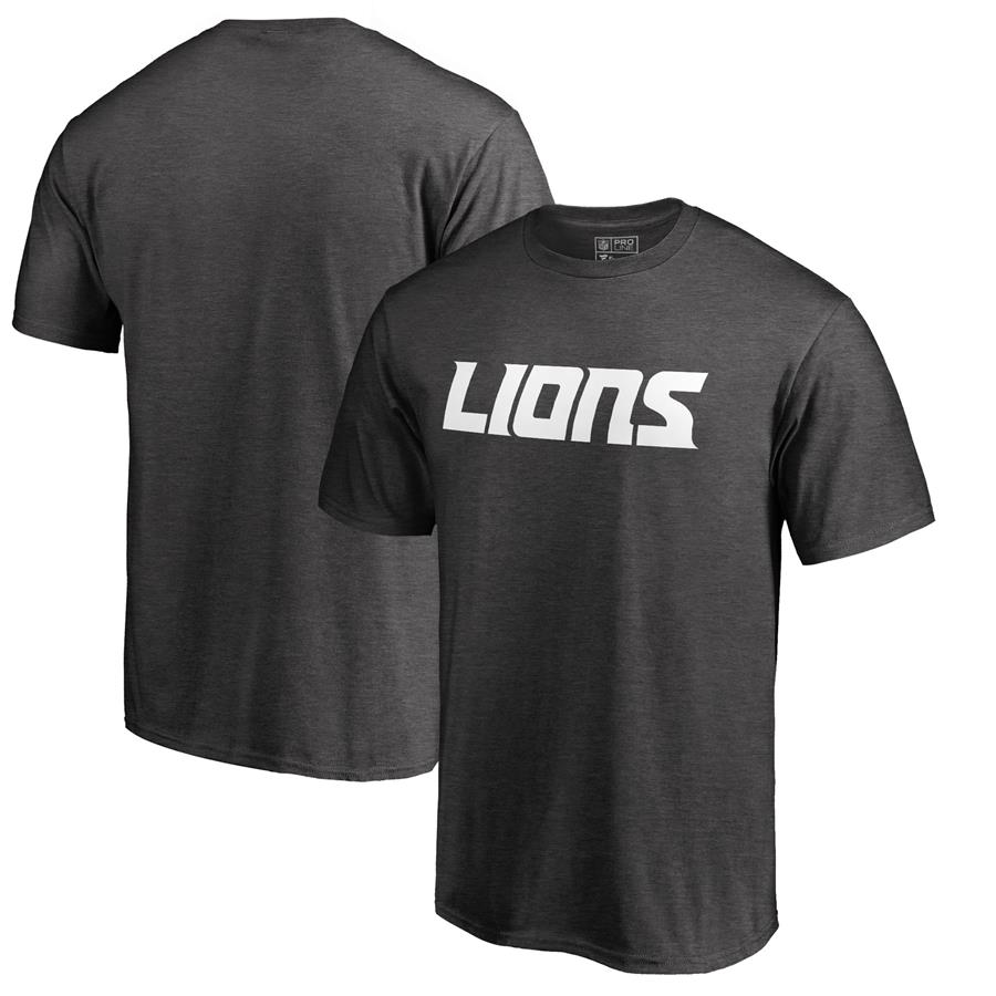 Detroit Lions Fanatics Branded Wordmark T-Shirt - Heather Gray