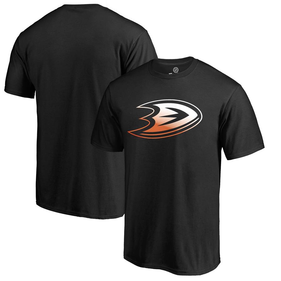 Anaheim Ducks Fanatics Branded Gradient Logo T-Shirt - Black