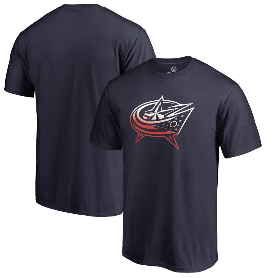 Columbus Blue Jackets Fanatics Branded Gradient Logo T-Shirt - Navy