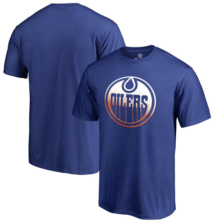 Edmonton Oilers Fanatics Branded Gradient Logo T-Shirt - Royal