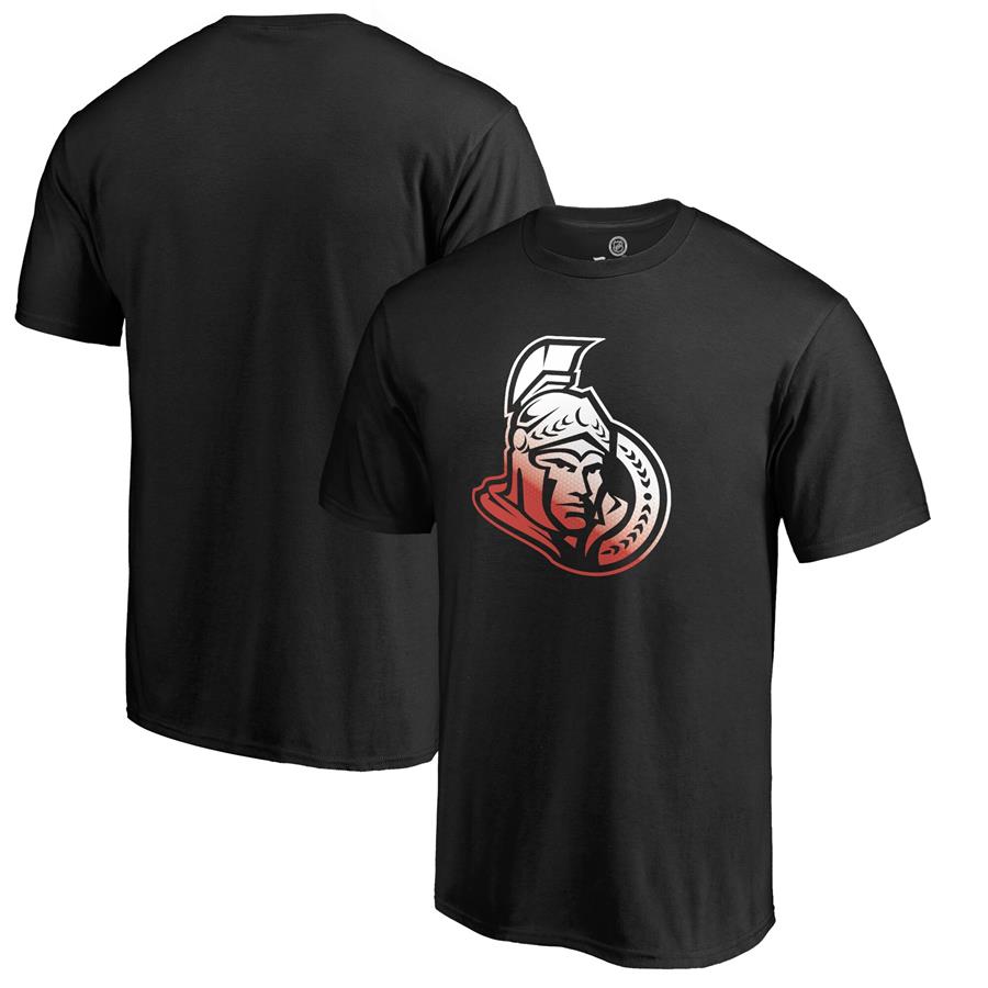 Ottawa Senators Fanatics Branded Gradient Logo T-Shirt - Black