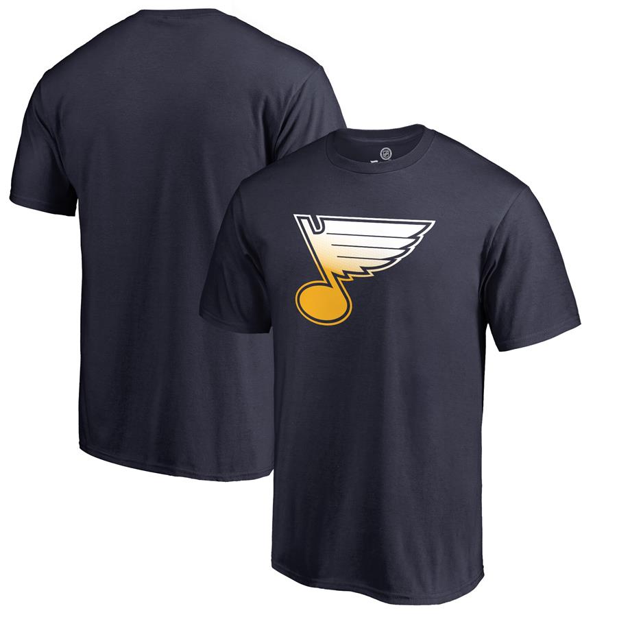St. Louis Blues Fanatics Branded Gradient Logo T-Shirt - Navy