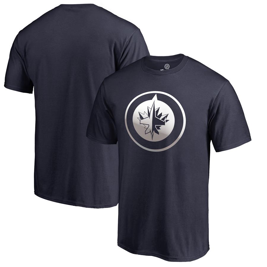 Winnipeg Jets Fanatics Branded Gradient Logo T-Shirt - Navy